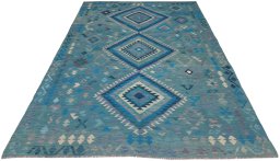 Full view of New Modern Design rug from Pakistan, 290 × 205 cm in Multi Color tones