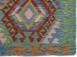 Close-up detail of New Modern Design rug from Pakistan showing Wool weave