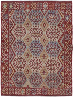 Full view of New Modern Design rug from Pakistan, 252 × 192 cm in Multi Color tones