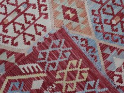 Surface texture of New Modern Design rug with natural Wool and intricate pattern