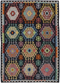 Full view of New Modern Design rug from Pakistan, 244 × 173 cm in Multi Color tones