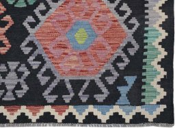 Close-up detail of New Modern Design rug from Pakistan showing Wool weave