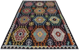 Full view of New Modern Design rug from Pakistan, 244 × 173 cm in Multi Color tones