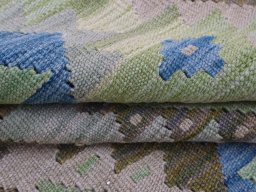 Close-up detail of New Modern Design rug from Pakistan showing Wool weave