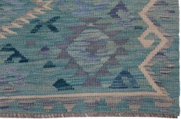 Close-up detail of New Modern Design rug from Pakistan showing Wool weave