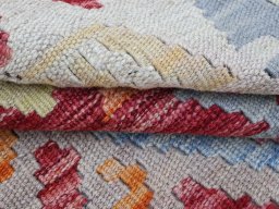 Close-up detail of New Modern Design rug from Pakistan showing Wool weave