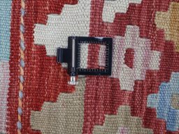 Corner detail of New Modern Design rug showing border pattern and Wool pile