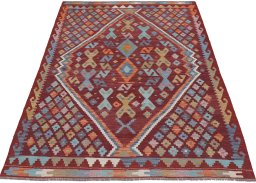 Full view of New Modern Design rug from Pakistan, 195 × 152 cm in Multi Color tones