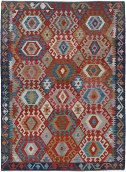 Full view of New Modern Design rug from Pakistan, 238 × 174 cm in Multi Color tones