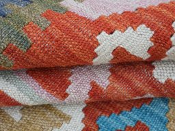 Close-up detail of New Modern Design rug from Pakistan showing Wool weave