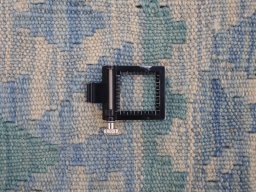 Corner detail of New Modern Design rug showing border pattern and Wool pile