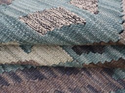 Close-up detail of New Modern Design rug from Pakistan showing Wool weave
