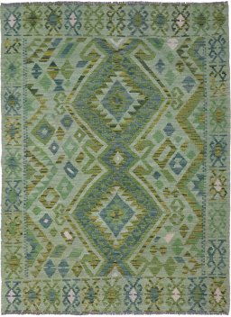 Full view of New Modern Design rug from Pakistan, 180 × 135 cm in Multi Color tones