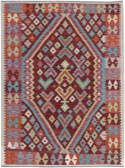 Full view of New Modern Design rug from Pakistan, 172 × 128 cm in Multi Color tones