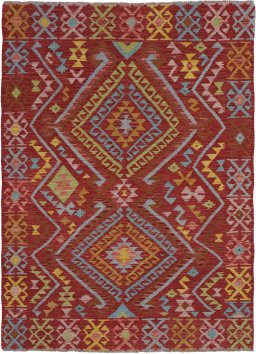Full view of New Modern Design rug from Pakistan, 178 × 128 cm in Multi Color tones