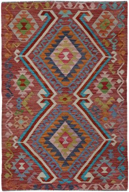 Full view of New Modern Design rug from Pakistan, 159 × 107 cm in Multi Color tones