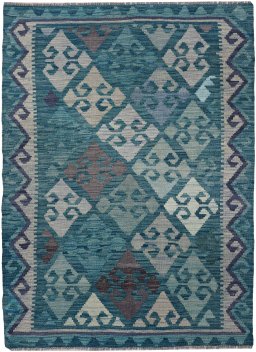 Full view of New Modern Design rug from Pakistan, 146 × 108 cm in Multi Color tones