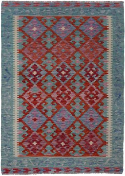 Full view of New Modern Design rug from Pakistan, 147 × 105 cm in Multi Color tones