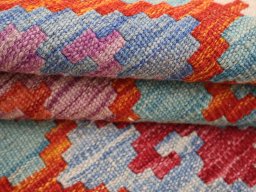 Close-up detail of New Modern Design rug from Pakistan showing Wool weave
