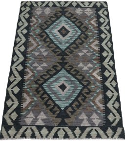 Full view of New Modern Design rug from Pakistan, 118 × 80 cm in Multi Color tones