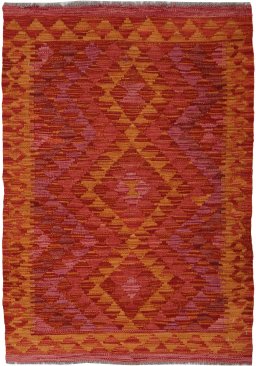 Full view of New Modern Design rug from Pakistan, 116 × 76 cm in Multi Color tones