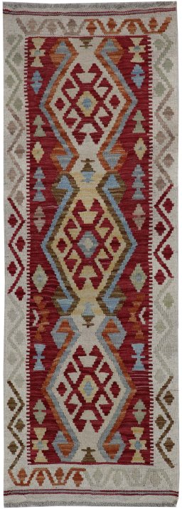 Full view of New Modern Design rug from Pakistan, 150 × 54 cm in Multi Color tones