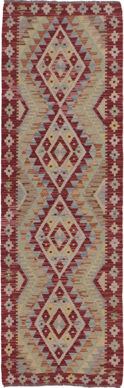 Full view of New Modern Design rug from Pakistan, 200 × 65 cm in Multi Color tones