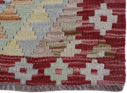 Close-up detail of New Modern Design rug from Pakistan showing Wool weave