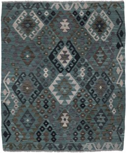 Full view of New Modern Design rug from Pakistan, 167 × 130 cm in Multi Color tones