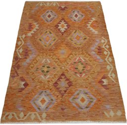 Full view of New Modern Design rug from Pakistan, 147 × 105 cm in Multi Color tones