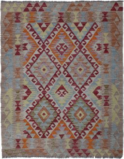 Full view of New Modern Design rug from Pakistan, 142 × 105 cm in Multi Color tones
