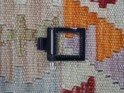 Corner detail of New Modern Design rug showing border pattern and Wool pile