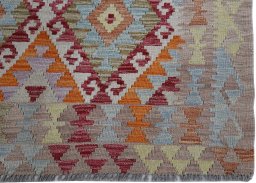 Close-up detail of New Modern Design rug from Pakistan showing Wool weave