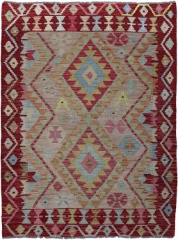 Full view of New Modern Design rug from Pakistan, 148 × 103 cm in Multi Color tones