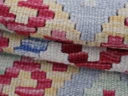 Close-up detail of New Modern Design rug from Pakistan showing Wool weave