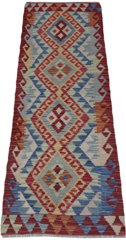 Full view of New Modern Design rug from Pakistan, 168 × 60 cm in Multi Color tones