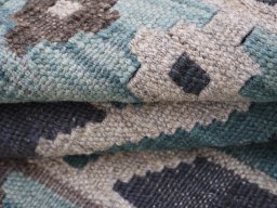Close-up detail of New Modern Design rug from Pakistan showing Wool weave