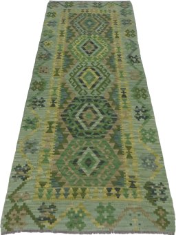 Full view of New Modern Design rug from Pakistan, 204 × 85 cm in Multi Color tones