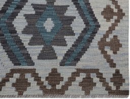 Close-up detail of New Modern Design rug from Pakistan showing Wool weave