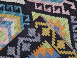 Surface texture of New Modern Design rug with natural Wool and intricate pattern