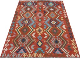 Full view of New Modern Design rug from Pakistan, 194 × 156 cm in Multi Color tones