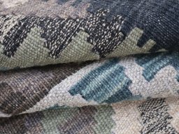 Close-up detail of New Modern Design rug from Pakistan showing Wool weave