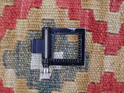 Corner detail of New Modern Design rug showing border pattern and Wool pile
