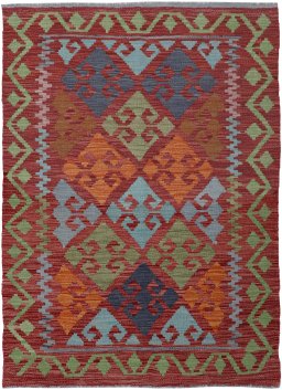 Full view of New Modern Design rug from Pakistan, 152 × 102 cm in Multi Color tones