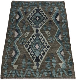 Full view of New Modern Design rug from Pakistan, 110 × 85 cm in Multi Color tones