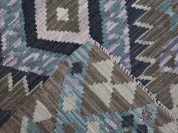 Surface texture of New Modern Design rug with natural Wool and intricate pattern