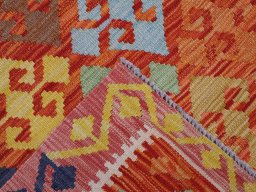 Surface texture of New Modern Design rug with natural Wool and intricate pattern