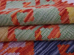 Close-up detail of New Modern Design rug from Pakistan showing Wool weave
