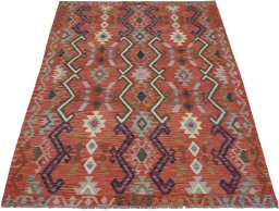 Full view of New Modern Design rug from Pakistan, 202 × 160 cm in Multi Color tones