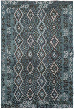 Full view of New Modern Design rug from Pakistan, 303 × 208 cm in Multi Color tones
